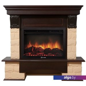 Портал Firelight Forte 25S (камень бежевый/шпон темный дуб)