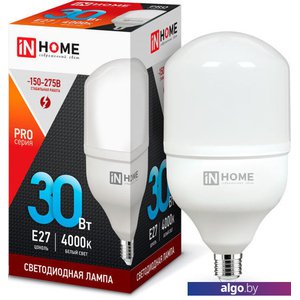 Светодиодная лампочка In Home LED-HP-PRO 30Вт 230В Е27 4000К 2850Лм 4690612031071