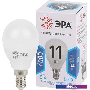 Светодиодная лампочка ЭРА STD LED P45-11W-840-E14 E14 11 Вт шар нейтральный белый свет
