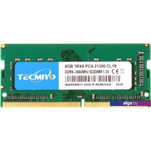 Оперативная память Tecmiyo 8ГБ DDR4 SODIMM 2666 МГц 8G1RPC4-21300S-G0