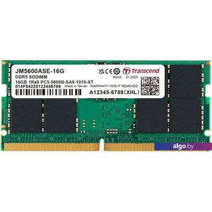 Оперативная память Transcend JetRam 16ГБ DDR5 SODIMM 5600МГц JM5600ASE-16G