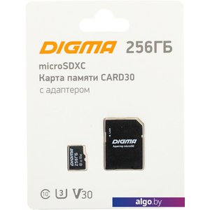 Карта памяти Digma MicroSDXC Class 10 Card30 DGFCA256A03