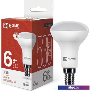 Светодиодная лампочка In Home LED-R50-VC 6 Вт 230В Е14 4000К 530 Лм