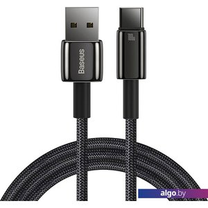 Кабель Baseus Tungsten Gold USB Type-A - USB Type-C (2 м, черный)