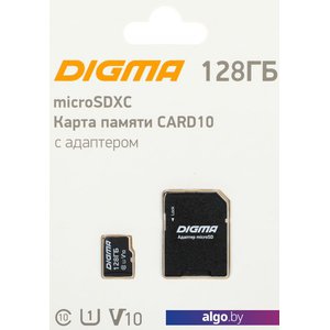 Карта памяти Digma MicroSDXC Class 10 Card10 DGFCA128A01