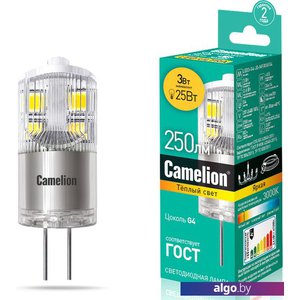 Светодиодная лампочка Camelion LED3-G4-JD-NF/830/G4