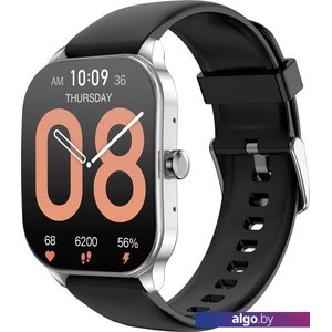 Умные часы Amazfit Pop 3S (серебристый, с силиконовым ремешком)