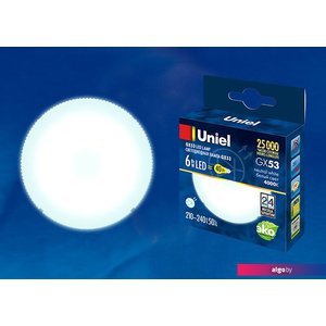 Светодиодная лампочка Uniel LED-GX53-6W/NW/GX53/FR PLZ01WH UL-00001669