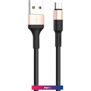 Кабель Hoco X26 microUSB (черный/золотистый)