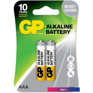 Батарейка GP Alkaline AAA 2шт LR03/24AE-2UE2