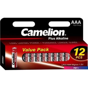 Батарейка Camelion LR03 Plus Alkaline Block-12 LR03-HP12