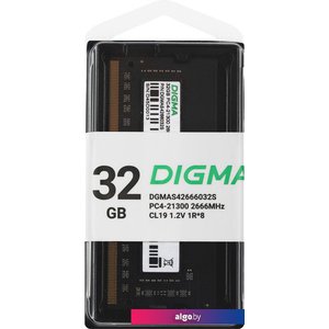 Оперативная память Digma 32ГБ DDR4 SODIMM 2666 МГц DGMAS42666032S