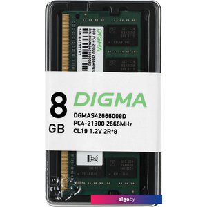 Оперативная память Digma 8ГБ DDR4 SODIMM 2666 МГц DGMAS42666008D