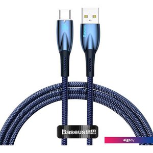 Кабель Baseus Glimmer Series Fast Charging Data Cable USB Type-A - Type-C 100W CADH000403 (1 м, синий)