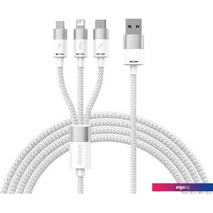 Кабель Baseus One-For-Three Fast Charging Data Cable 3.5A USB Type-A - USB Type-C/microUSB/Lightning (0.5 м, белый)