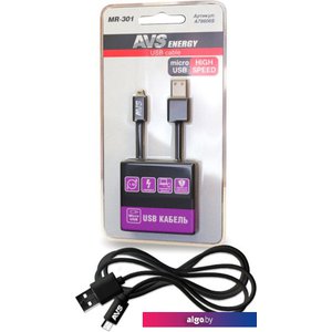 Кабель AVS MR-301 USB Type-A - microUSB (1 м, черный)