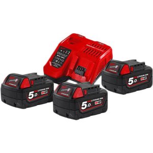 Аккумулятор с зарядным устройством Milwaukee M18 NRG-503 (18В/5 Ah + 12-18В)