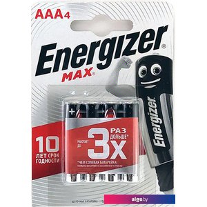 Батарейка Energizer Max LR03 AAA BL4 4 шт. E300157304P