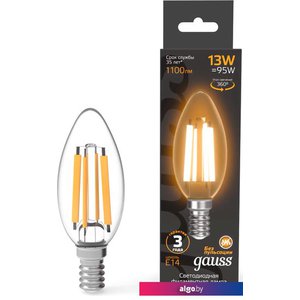 Светодиодная лампочка Gauss Filament Свеча 13W 1100lm 2700К Е14 LED 1/10/50 103801113