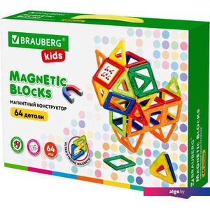 Конструктор BRAUBERG 663847 Kids Magnetic Big Blocks-64