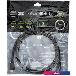 Кабель CACTUS HDMI - HDMI CS-HDMI.1.4-2 HDMI (2 м, черный)