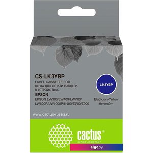 Картридж CACTUS CS-LK3YBP (аналог Epson LK3YBP)