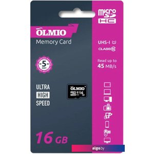 Карта памяти Olmio microSDHC 16GB Class 10 UHS-I