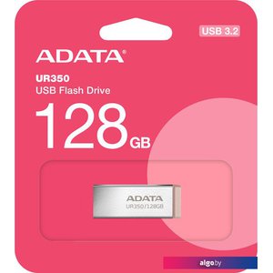USB Flash ADATA UR350 128GB UR350-128G-RSR/BG (серебристый/коричневый)