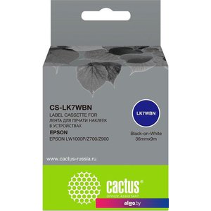 Картридж CACTUS CS-LK7WBN (аналог Epson LK7WBN)