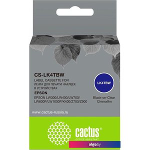 Картридж CACTUS CS-LK4TBW (аналог Epson LK4TBW)