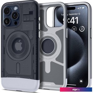 Чехол для телефона Spigen Classic C1 (MagFit) для iPhone 15 Pro ACS06742 (серый)