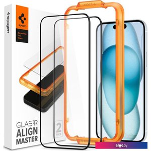 Защитное стекло Spigen ALM Glas FC для iPhone 15 AGL06906 (2шт)