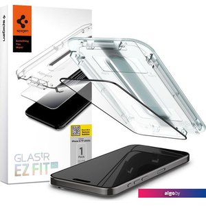 Защитное стекло Spigen Glass TR EZ Fit FC для iPhone 15 Pro AGL06899