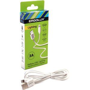 Кабель Ergolux ELX-CDC03-C01 USB Type-A - Lightning (1.2 м, белый)