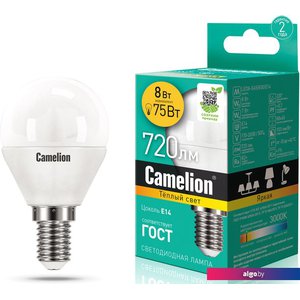 Светодиодная лампочка Camelion LED8-G45/830/E14