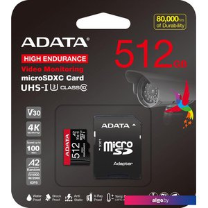 Карта памяти ADATA High Endurance 512Gb AUSDX512GUI3V30SHA2-RA1