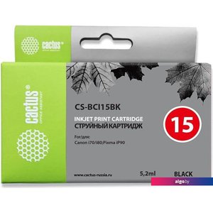 Картридж CACTUS CS-BCI15BK (аналог Canon BCI15BK)