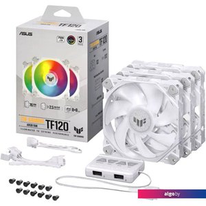 Набор вентиляторов с контроллером ASUS TUF Gaming TF120 ARGB Triple Fan Kit White Edition