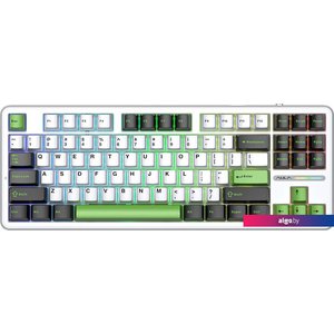 Клавиатура AULA F87 (белый/зеленый/черный)