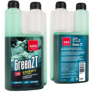 Моторное масло AEG Lubricants Green HP 2T API TC дозатор (зеленый) 1л