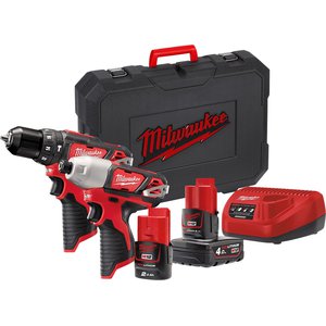 Milwaukee M12 M12BPP2B-421C 4933443497 (шуруповерт, винтоверт, 2 АКБ, кейс)