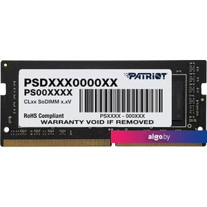 Оперативная память Patriot 8GB DDR4 SODIMM PC4-25600 PSD48G32002S