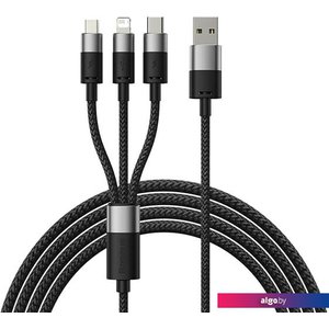 Кабель Baseus StarSpeed 1-for-3 Fast Charging Data Cable (1.2 м, черный)