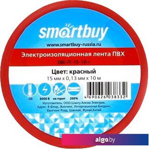 Изолента SmartBuy SBE-IT-15-10-r 10м (красный)