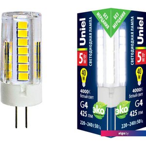 Светодиодная лампочка Uniel LED-JC-220/5W/4000K/G4/CL GLZ09TR UL-00006745