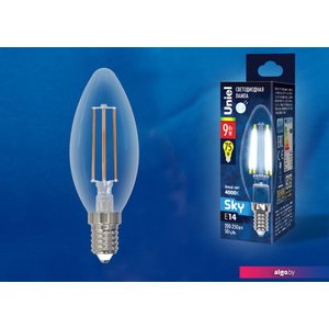 Светодиодная лампочка Uniel LED-C35-9W/4000K/E14/CL PLS02WH UL-00005161