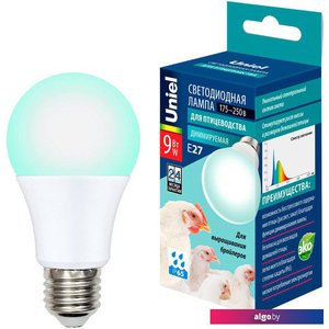 Светодиодная лампочка Uniel LED-A60-9W/SCBG/E27/FR/DIM IP65 PLO65WH UL-00003190