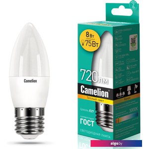 Светодиодная лампочка Camelion LED8-C35/830/E27