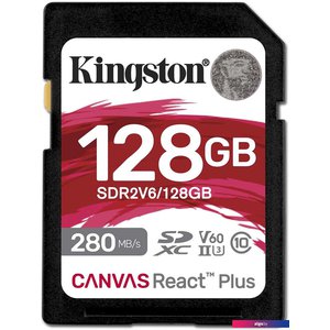 Карта памяти Kingston Canvas React Plus V60 SDXC 128GB