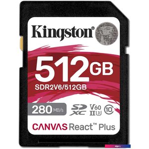 Карта памяти Kingston Canvas React Plus V60 SDXC 512GB